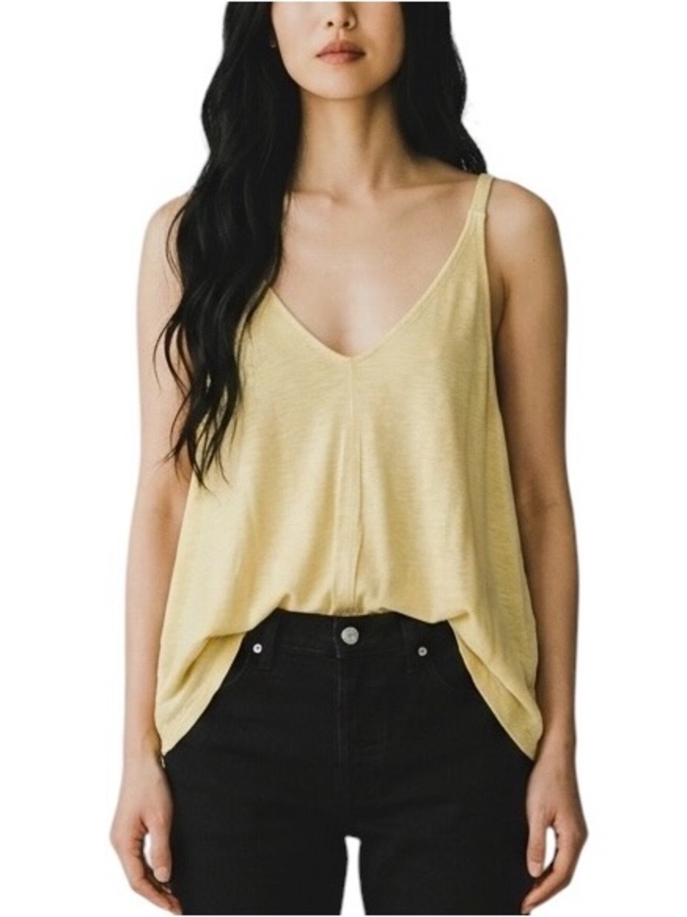 FREE PEOPLE Dani Swing Tank Top Shirt XL Sunshine Yellow
